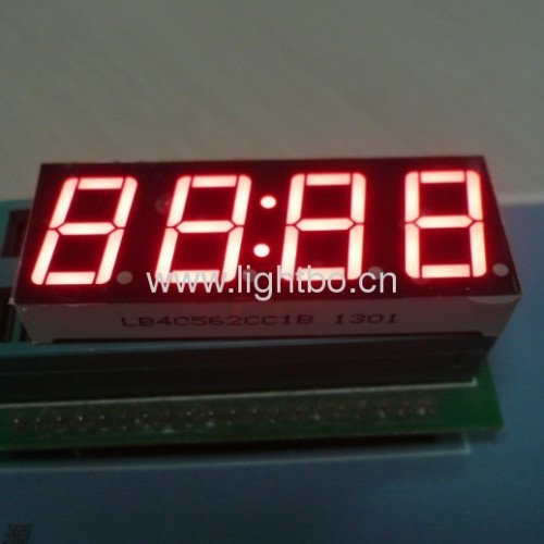 सुपर उज्ज्वल हरा आम एनोड 4 अंक 0.56 इंच 7 सेगमेंट घड़ी घड़ी प्रदर्शित करता है