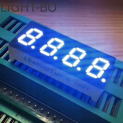 सफेद 7.62mm 4Digit 7 सेगमेंट एलईडी डिस्प्ले तापमान संकेतक के लिए आम एनोड