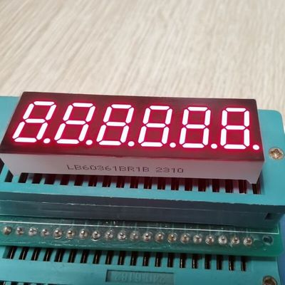 उच्च उज्ज्वल लाल 6-अंकीय 0.36-इंच 7 सेगमेंट एलईडी डिस्प्ले, व्यापक रूप से उपकरण पैनल के लिए उपयोग किया जाता है