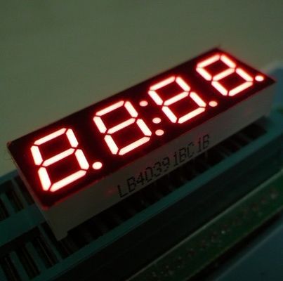 0.8 इंच 4 अंक सात खंड एलईडी घड़ी प्रदर्शन उच्च चमकदार तीव्रता स्थिर प्रदर्शन