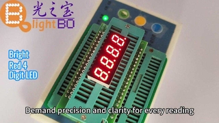 उपकरण पैनलों के लिए 4-अंकीय अल्ट्रा ब्राइट लाल 7-सेगमेंट एलईडी डिस्प्ले