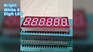 0.36 इंच 6 अंक सफेद 7 सेगमेंट एलईडी डिस्प्ले