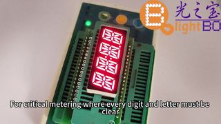 टैक्सीमीटर/मीटरिंग अनुप्रयोगों के लिए 4-अंकीय 14-सेगमेंट अल्फ़ान्यूमेरिक एलईडी डिस्प्ले, अल्ट्रा ब्राइट रेड